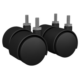 Jeu de 4 roulettes M6 pour tables informatiques PLUG-IN