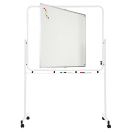 Tableau pivotant blanc pour feutre piètement époxy - L139xP60xH200 cm - Blanc RAL 9010