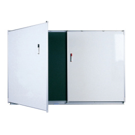 Tableau triptyque blanc et vert pour feutre / craie 200x120 cm