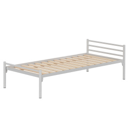 Lit ZEBRA sommier à lattes rigides piètement époxy - 90x200 cm - Stock