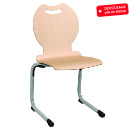 Chaise SOFIA coque C22 Bandana bois Blueprotech® - T6 - Gris RAL 9006