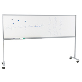 Piste graphique mobile biface en email blanc - 200x 60 cm