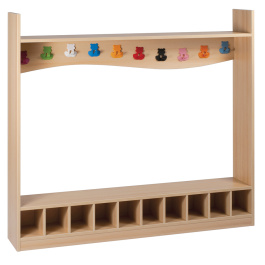 Vestiaire sur banc - structure du meuble en mélaminé - 150x25x140 cm