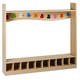 Vestiaire sur banc - structure du meuble en mélaminé - 150x25x140 cm