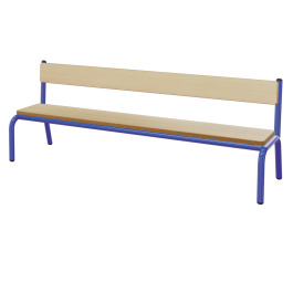 Banc MOLY avec dossier MDF mélaminé ép.19 mm chant vernis piètement époxy - L120 cm - T1 - Stock