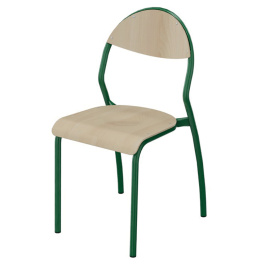 Chaise NUAGE assise et dossier bois Blueprotech® piètement époxy - T6 - Vert RAL 6029