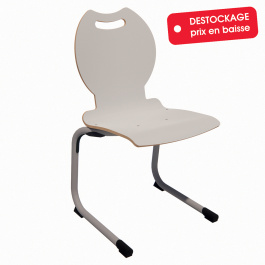 Chaise ALUMIT AST coque Bandana stratifié gris dauphin piètement aluminium époxy gris RAL 9006 - T6