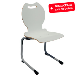 Chaise ALUMIT AST coque Bandana stratifié piètement aluminium - T6 - gris dauphin/gris alu RAL 9006