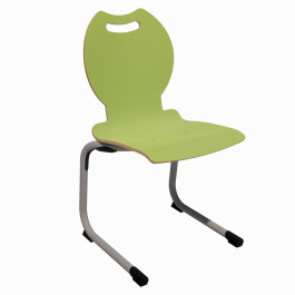 Chaise ALUMIT AST coque Bandana stratifié vert anis piètement aluminium époxy gris RAL 9006 - T6