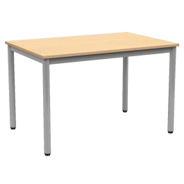 Table CARÉLIE plateau ép.24 mm stratifié chant bois piètement époxy - 120x80 cm - T1 à T6 Stock