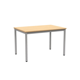 Table CARÉLIE plateau ép.24 mm stratifié chant polyuréthane beige piètement époxy - 120x80 cm - T6 - Stock