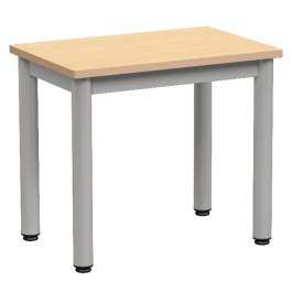 Table CARÉLIE plateau ép.21 mm stratifié chant bois piètement époxy - 60x40 cm - T1 à T3 Stock