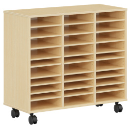 Meuble PICCOLO mobile 30 cases mélaminé - L104,5xP45xH95 cm - Hêtre miel