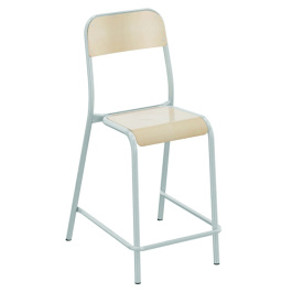 Chaise réhaussée TRÉVISE assise et dossier bois Blueprotech® piètement époxy - H60 cm - Stock