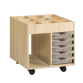 Chariot PICCOLO 9 cases 5 bacs transparents L73,5xP59,5xH85,8 cm