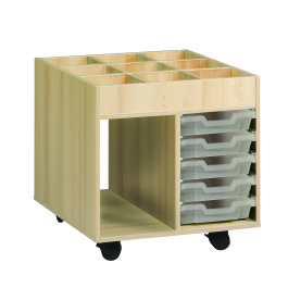 Chariot PICCOLO 9 cases 5 bacs transparents L73,5xP59,5xH85,8 cm