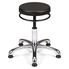 Tabouret TAPU-L assise polyuréthane piètement aluminium - H34,5 à 42 cm