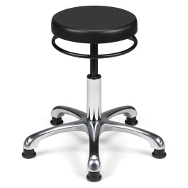 Tabouret TAPU-L assise polyuréthane piètement aluminium - H34,5 à 42 cm