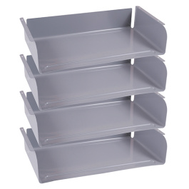 Lot de 4 casiers époxy pour table GANGE/LEM/TAGE - Gris alu RAL 7037