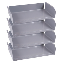 Lot de 4 casiers époxy pour table GANGE/LEM/TAGE - Gris alu RAL 7037