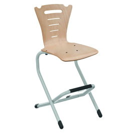 Chaise LÉNA II coque Coraly bois Blueprotech® piètement aluminium époxy - H52 cm - Stock