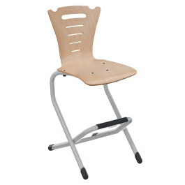 Chaise LÉNA II coque Coraly bois Blueprotech® piètement aluminium époxy - H52 cm - Stock