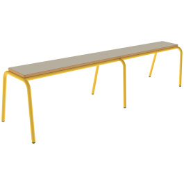 Banc MOLY MDF mélaminé chant vernis piètement époxy - L200 cm - T4 à T6