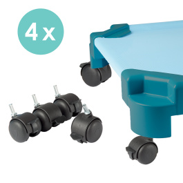 Lot de 4 roulettes pour couchette en toile