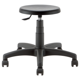 Tabouret MEA mobile assise polyuréthane piètement nylon - H41 à 54 cm - Noir