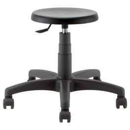 Tabouret MEA mobile assise polyuréthane piètement nylon - H41 à 54 cm - Noir