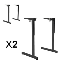 Lot de 2 piètements GANGE HR époxy crochets époxy gris RAL 9006 - T3 à T6 - Noir RAL 9005