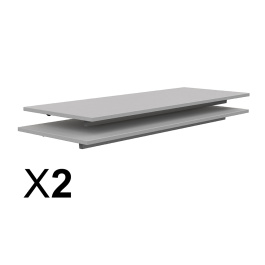 Lot de 2 Plateaux TAGE GANGE ép.19 mm mélaminé chant ABS - Syst. Poutre - 130x50 - Stock