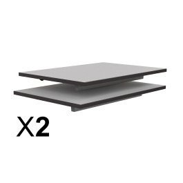 Lot de 2 Plateaux TAGE GANGE ép.19 mm mélaminé chant ABS - Syst. Poutre - 70x50- Stock
