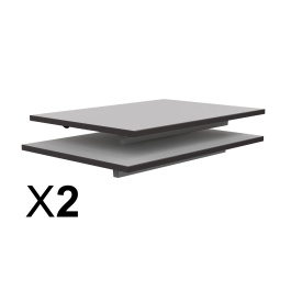 Lot de 2 Plateaux TAGE GANGE ép.19 mm mélaminé chant ABS - Syst. Poutre - 70x50- Stock
