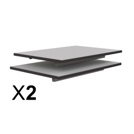 Lot de 2 Plateaux TAGE GANGE ép.19 mm mélaminé chant ABS - Syst. Poutre - 70x50- Stock