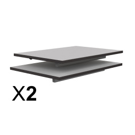 Lot de 2 Plateaux TAGE GANGE ép.19 mm mélaminé chant ABS - Syst. Poutre - 70x50- Stock