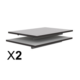 Lot de 2 Plateaux TAGE GANGE ép.19 mm mélaminé chant ABS - Syst. Poutre - 70x50- Stock