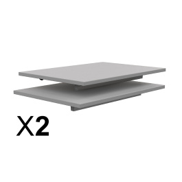 Lot de 2 Plateaux TAGE GANGE ép.19 mm mélaminé chant ABS - Syst. Poutre - 70x50- Stock